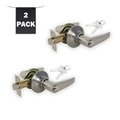 Premier Lock Entry Door Lever Lock Set Set of 2, Keyed Alike, Satin Nickel, 2PK LEV02X-2